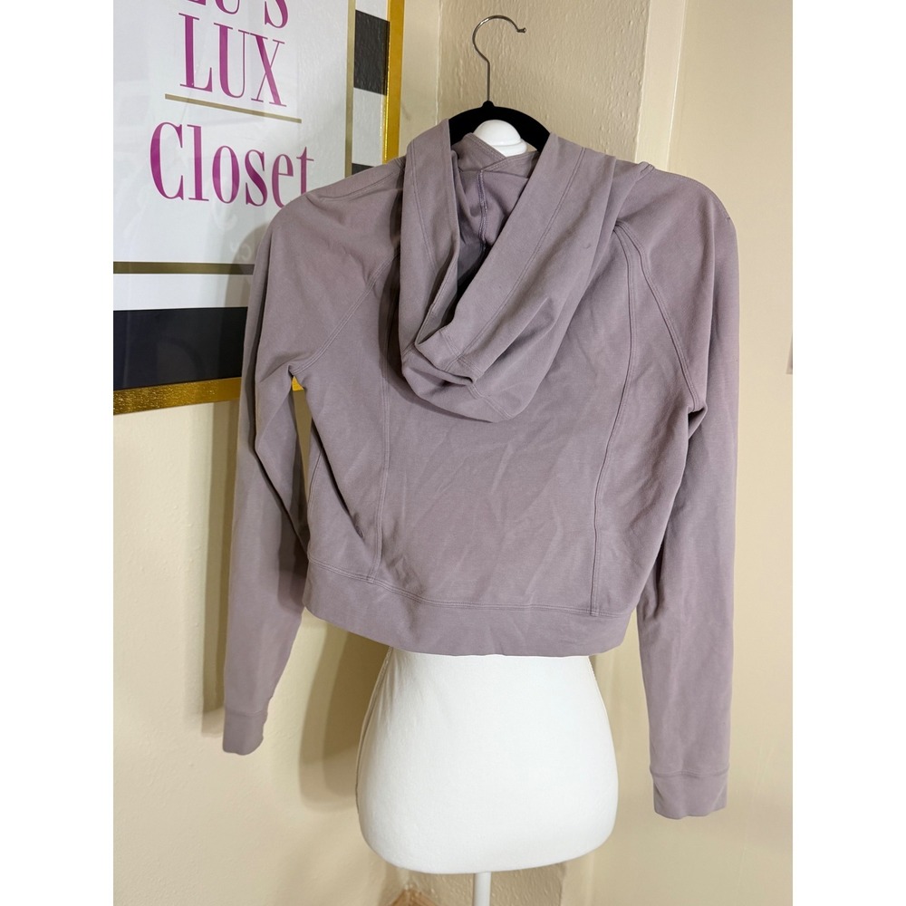 Lululemon All Yours Cropped Hoodie Size 4 Dusty Mauve Purple Pullover Sweatshirt - Picture 2 of 4
